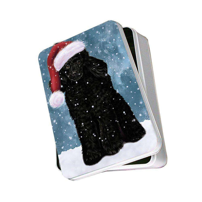 Let It Snow Happy Holidays Poodle Dog Christmas Photo Storage Tin PTIN0293