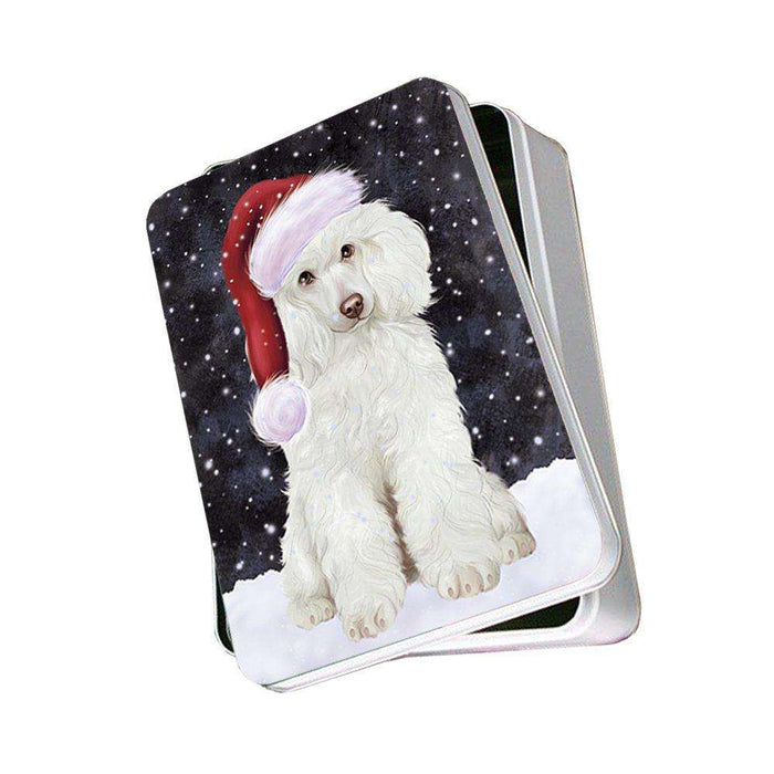 Let It Snow Happy Holidays Poodle Dog Christmas Photo Storage Tin PTIN0459