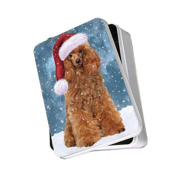 Let It Snow Happy Holidays Poodle Dog Christmas Photo Storage Tin PTIN0460