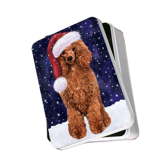 Let It Snow Happy Holidays Poodle Dog Christmas Photo Storage Tin PTIN0466