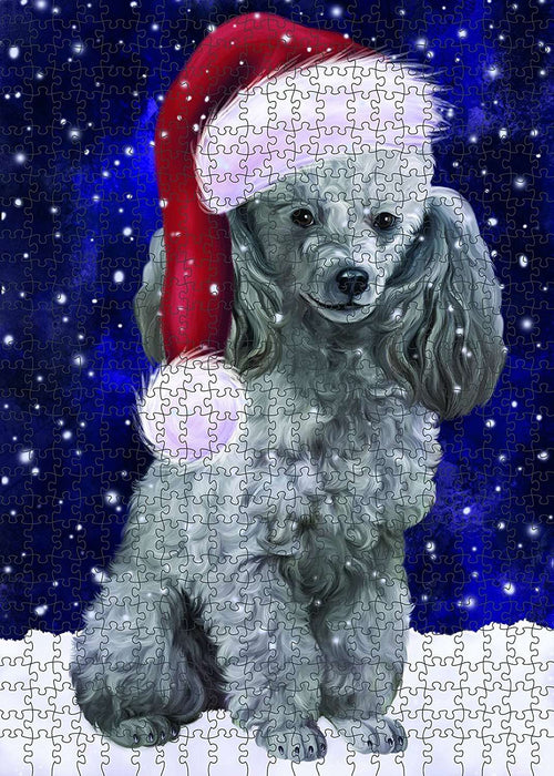 Let It Snow Happy Holidays Poodle Dog Christmas Puzzle  PUZL669