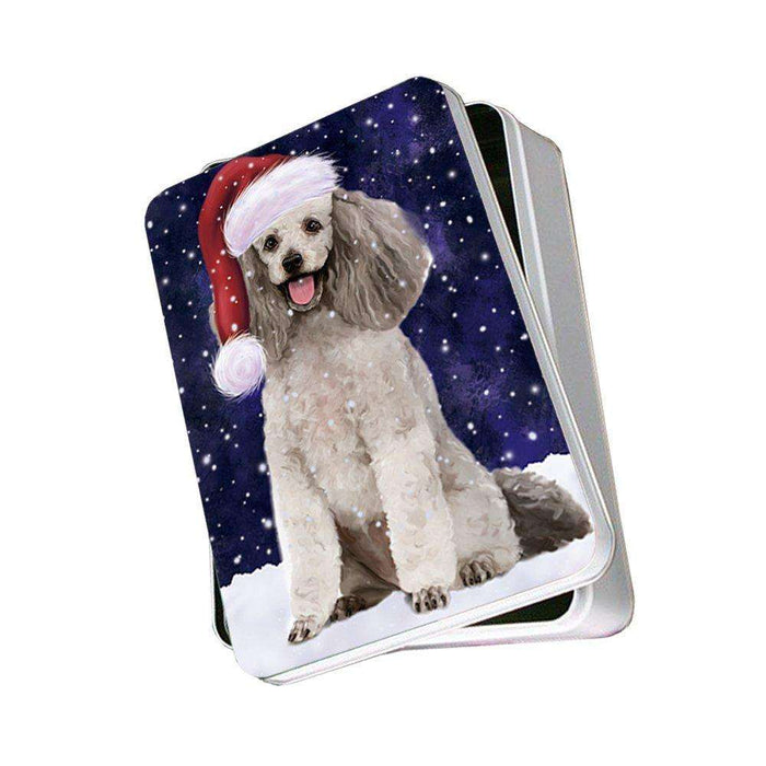 Let It Snow Happy Holidays Poodle Grey Dog Christmas Photo Storage Tin PTIN0294