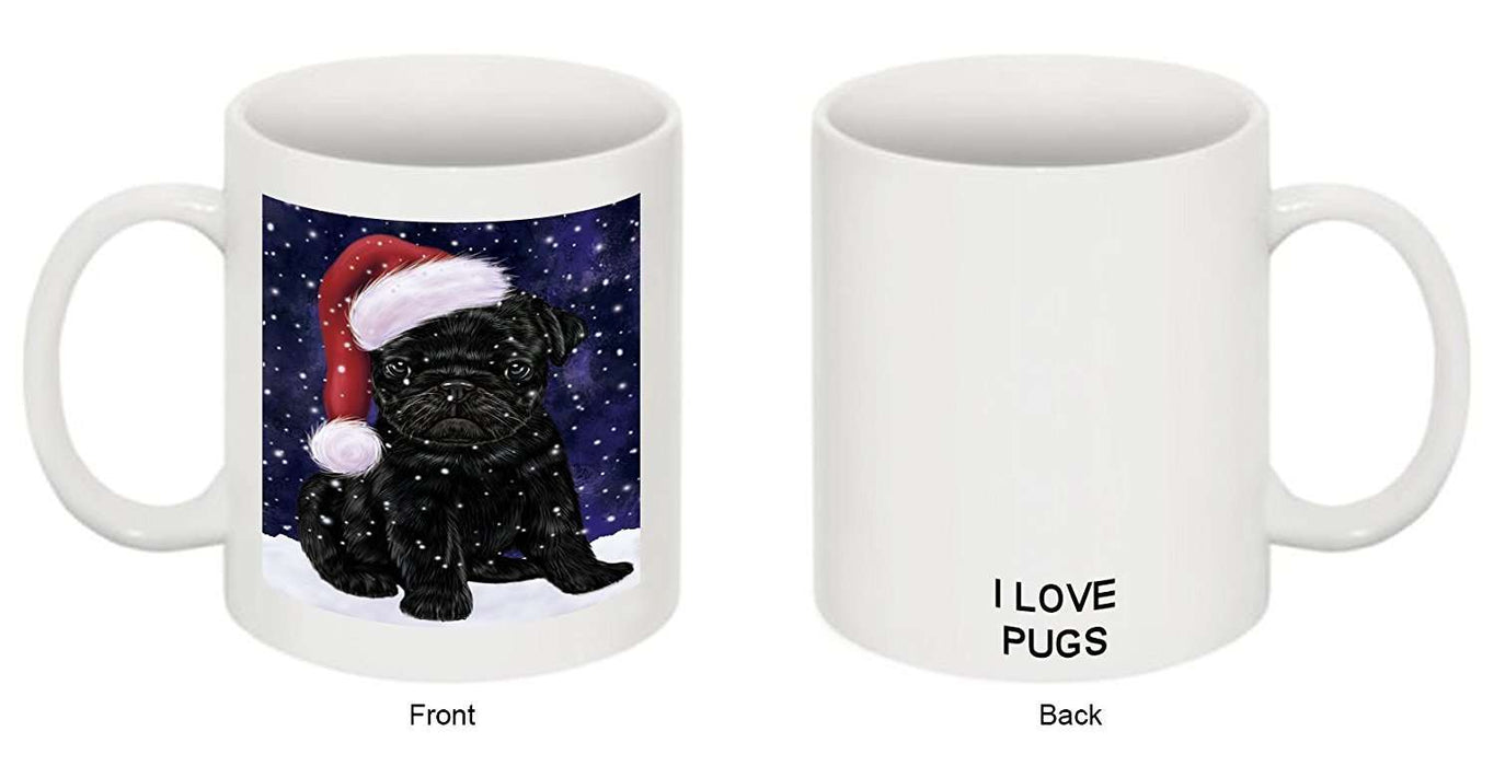 Let It Snow Happy Holidays Pug Dog Christmas Mug CMG0749