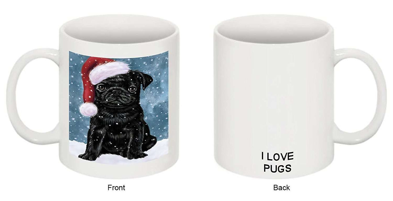 Let It Snow Happy Holidays Pug Dog Christmas Mug CMG0750