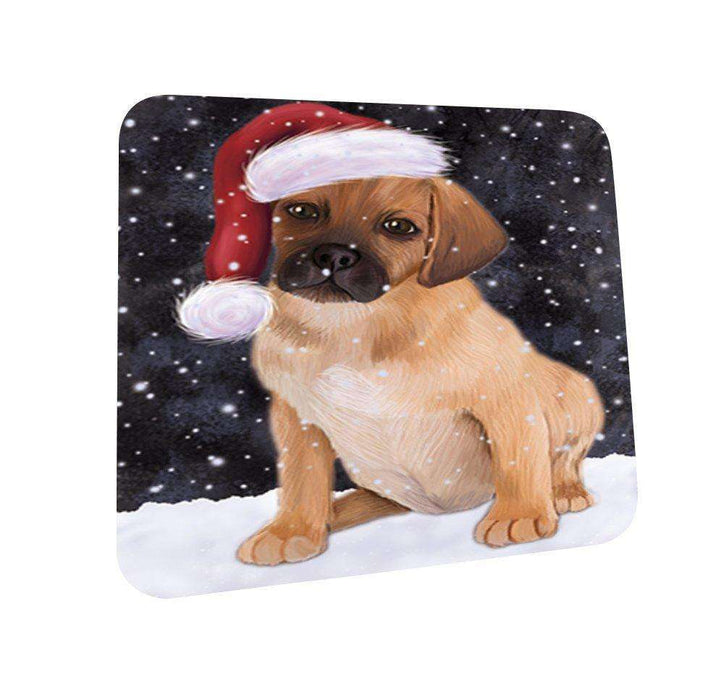 Let It Snow Happy Holidays Puggle Puppy Christmas Coasters CST333 (Set of 4)