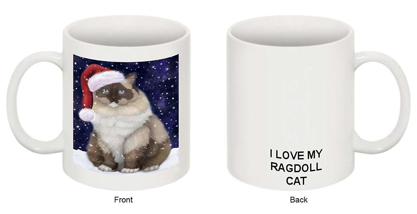 Let It Snow Happy Holidays Ragdoll Cat Christmas Mug CMG0321