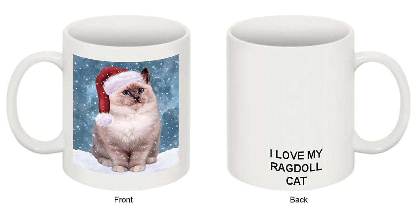 Let It Snow Happy Holidays Ragdoll Cat Christmas Mug CMG0462