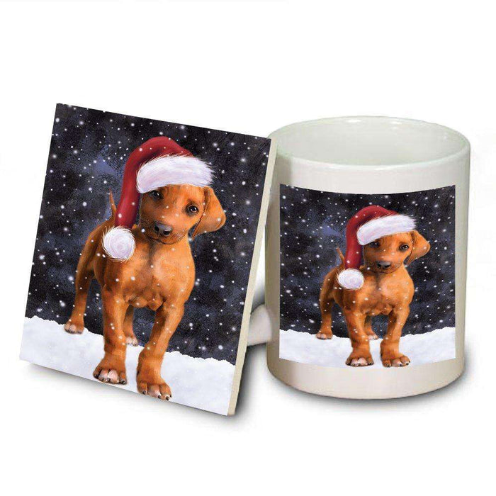 Let It Snow Happy Holidays Rhodesian Ridgeback Dog Christmas Mug and Coaster Set MUC0301