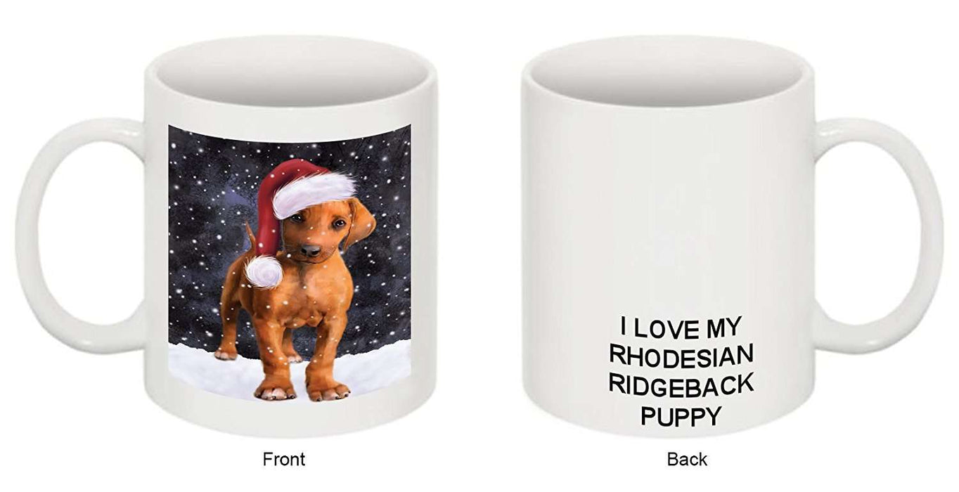 Let It Snow Happy Holidays Rhodesian Ridgeback Dog Christmas Mug CMG0324