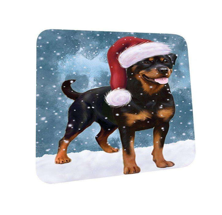 Let It Snow Happy Holidays Rottweiler Dog Christmas Coasters CST208 (Set of 4)