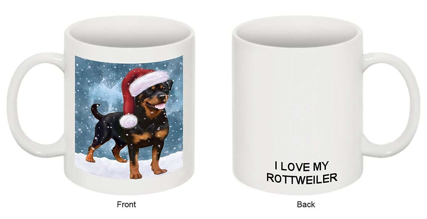 Let It Snow Happy Holidays Rottweiler Dog Christmas Mug CMG0325