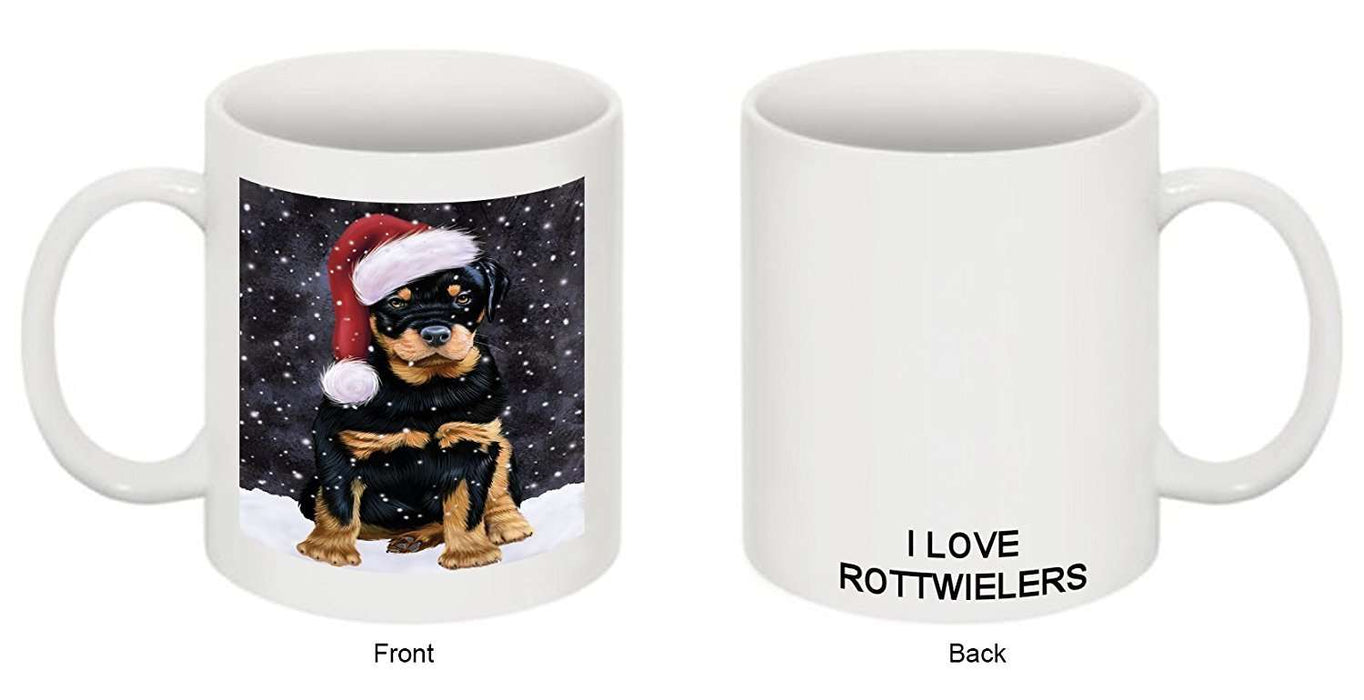 Let It Snow Happy Holidays Rottweiler Dog Christmas Mug CMG0754