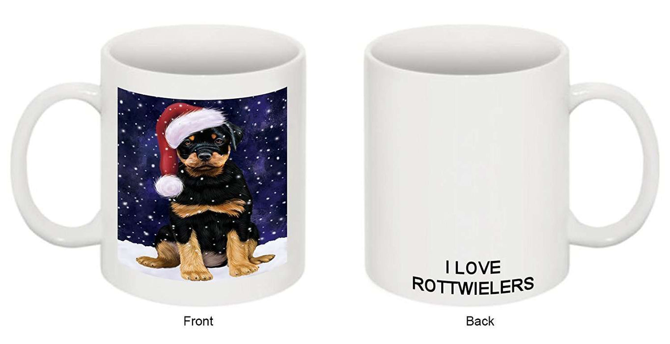 Let It Snow Happy Holidays Rottweiler Dog Christmas Mug CMG0755