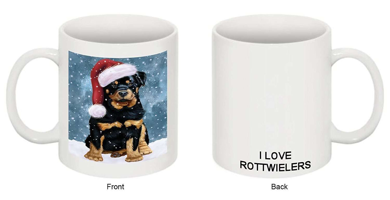 Let It Snow Happy Holidays Rottweiler Dog Christmas Mug CMG0756