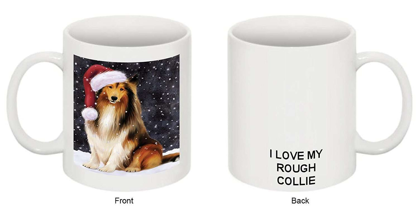 Let It Snow Happy Holidays Rough Collie Dog Christmas Mug CMG0326