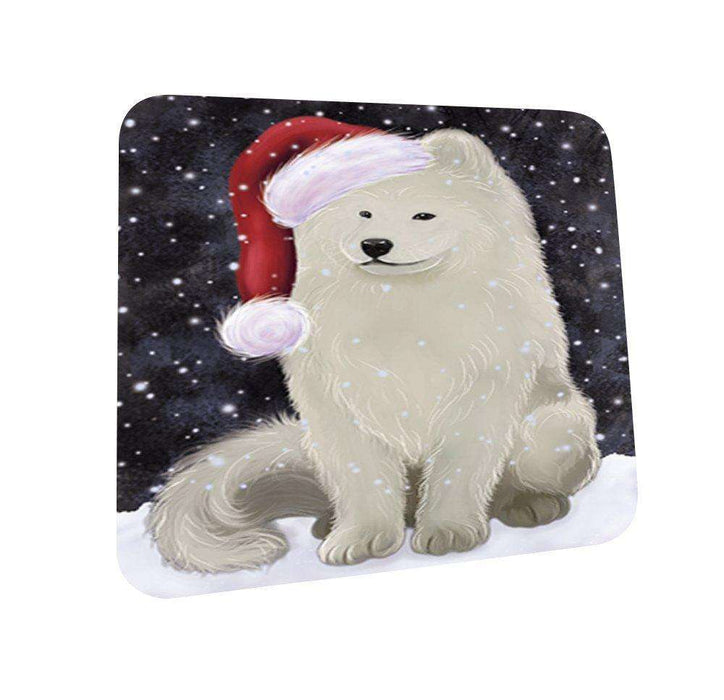 Let It Snow Happy Holidays Samoyed Dog Christmas Coasters CST342 (Set of 4)