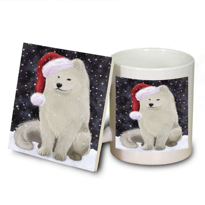 Let It Snow Happy Holidays Samoyed Dog Christmas Mug and Coaster Set MUC0470