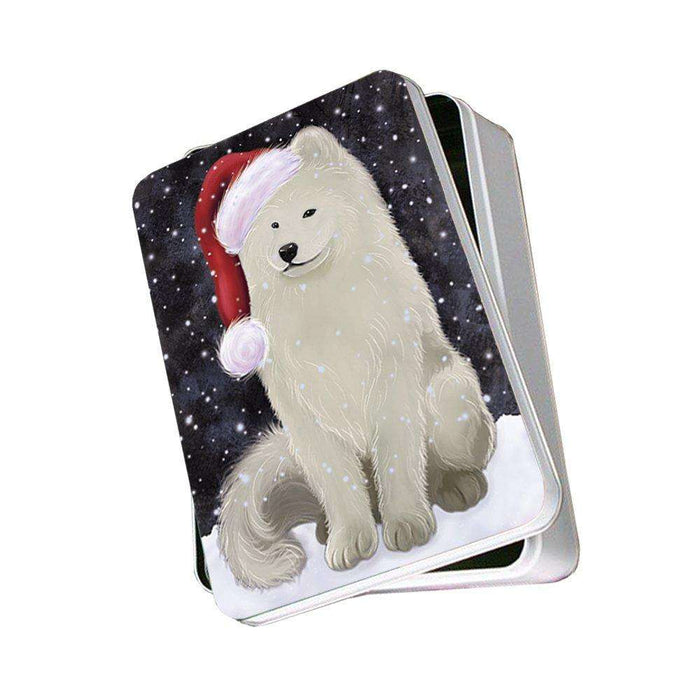 Let It Snow Happy Holidays Samoyed Dog Christmas Photo Storage Tin PTIN0470