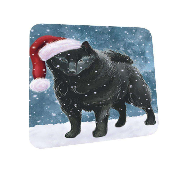 Let It Snow Happy Holidays Schipperke Dog Christmas Coasters CST210 (Set of 4)