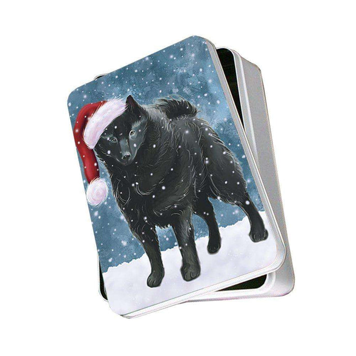 Let It Snow Happy Holidays Schipperke Dog Christmas Photo Storage Tin PTIN0304
