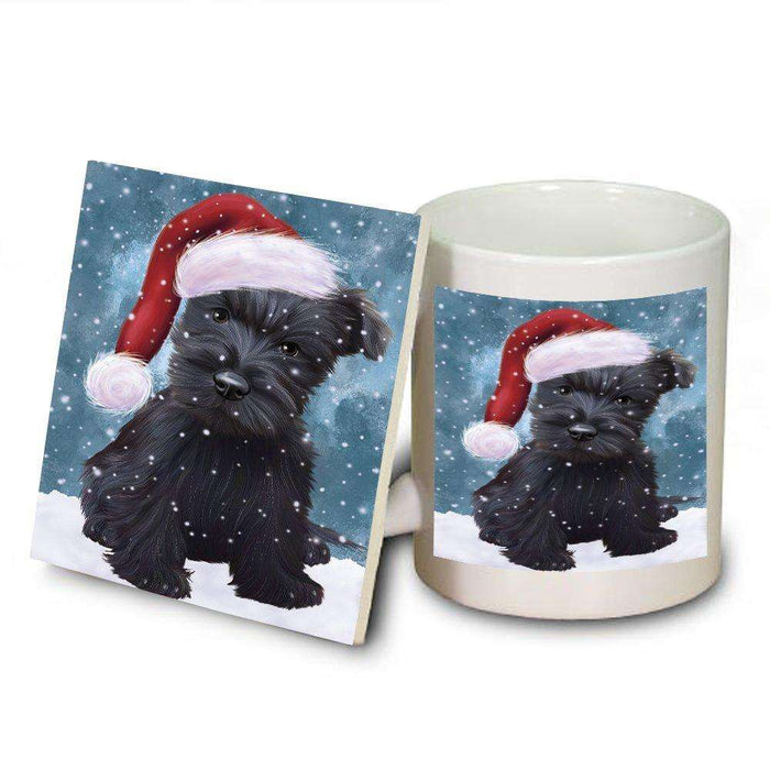 Let It Snow Happy Holidays Scottish Terrier Dog Christmas Mug and Coaster Set MUC0344