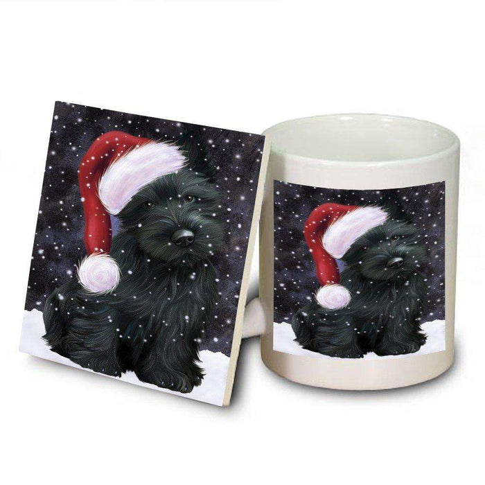 Let It Snow Happy Holidays Scottish Terrier Dog Christmas Mug and Coaster Set MUC0345