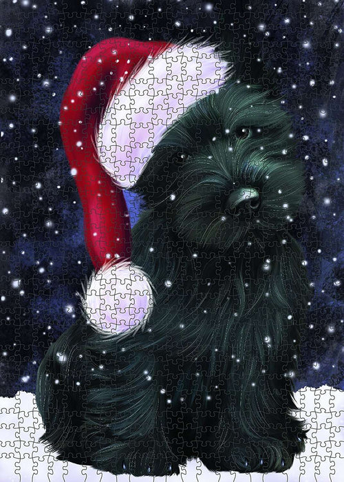 Let It Snow Happy Holidays Scottish Terrier Dog Christmas Puzzle  PUZL714