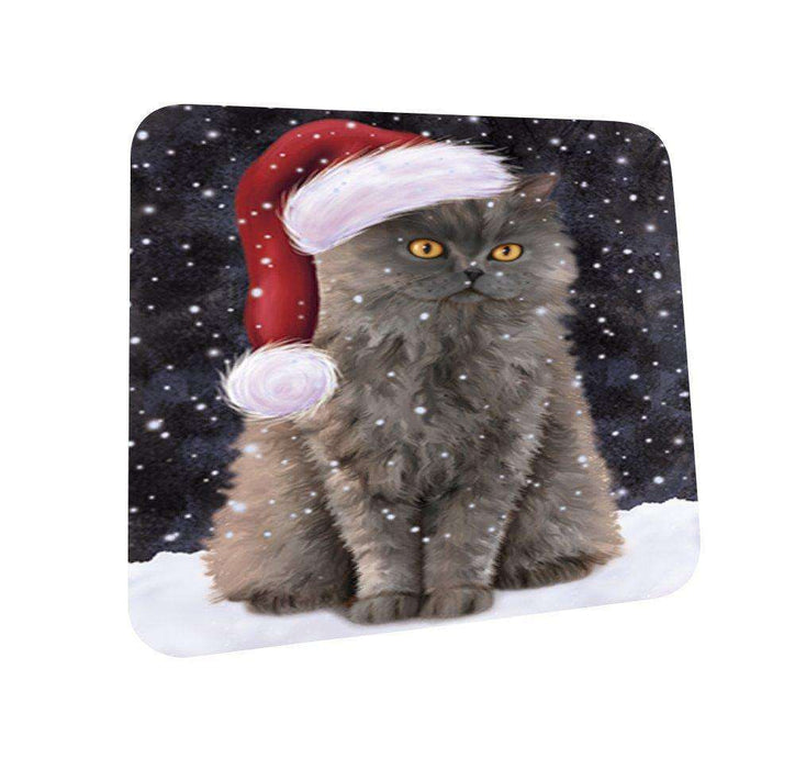 Let It Snow Happy Holidays Selkirk Rex Cat Christmas Coasters CST211 (Set of 4)