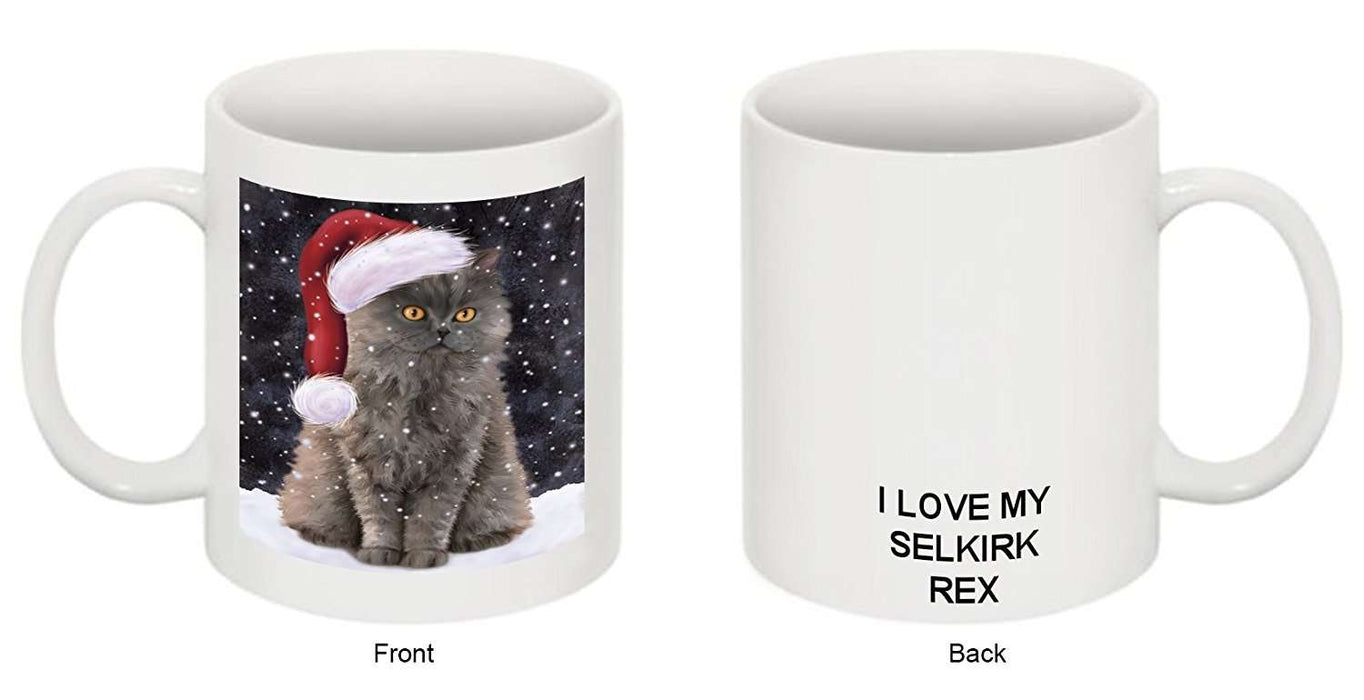 Let It Snow Happy Holidays Selkirk Rex Cat Christmas Mug CMG0328