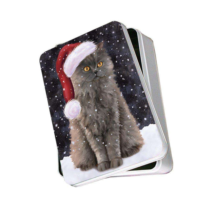 Let It Snow Happy Holidays Selkirk Rex Cat Christmas Photo Storage Tin PTIN0305