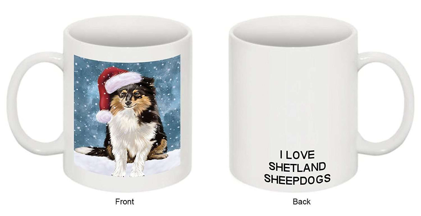 Let It Snow Happy Holidays Shetland Sheepdog Christmas Mug CMG0765