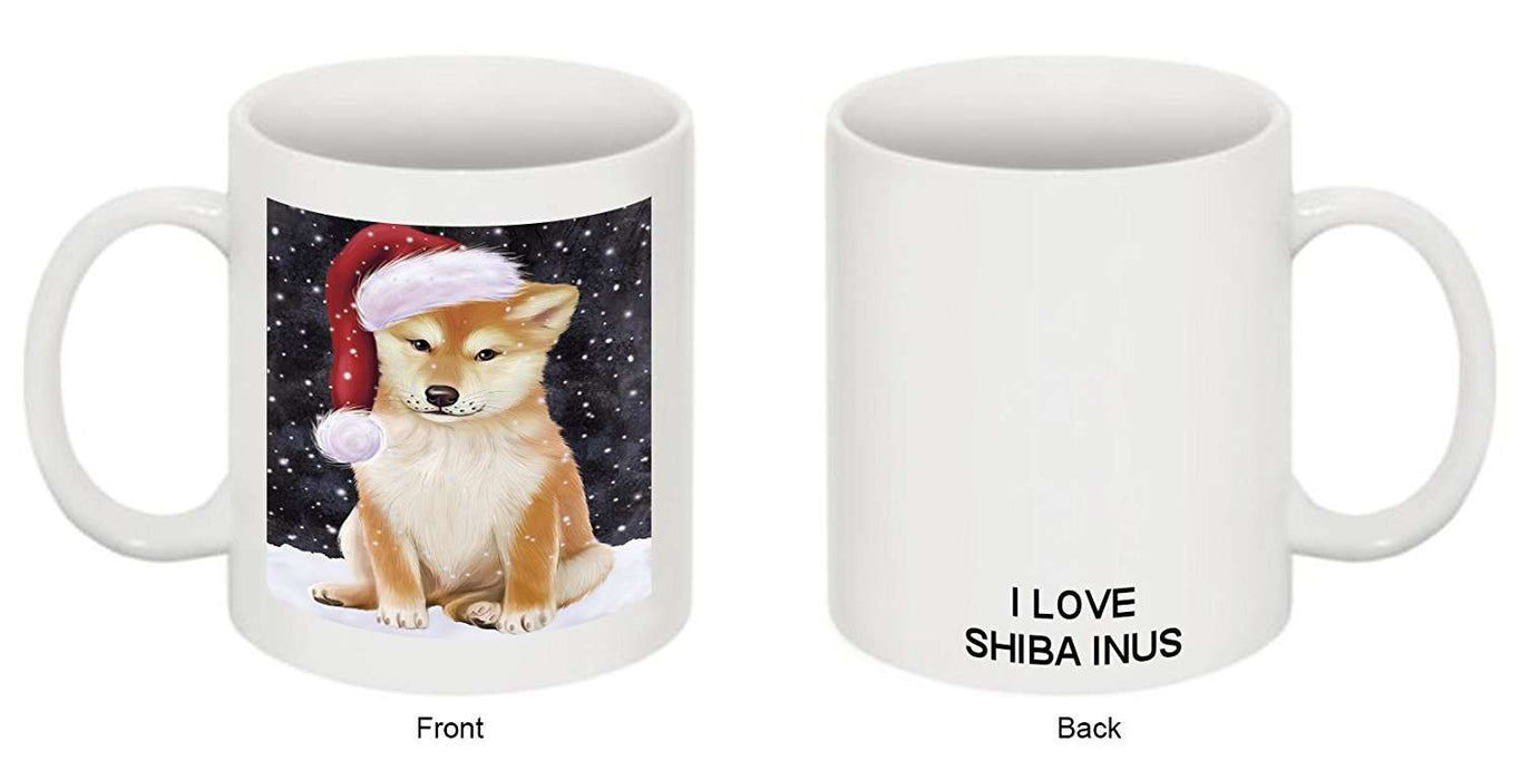Let It Snow Happy Holidays Shiba Inu Dog Christmas Mug CMG0766