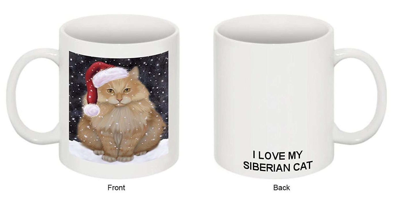 Let It Snow Happy Holidays Siberian Cat Christmas Mug CMG0331