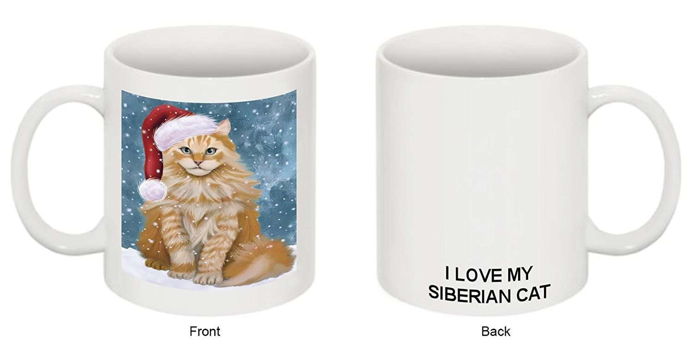 Let It Snow Happy Holidays Siberian Cat Christmas Mug CMG0332