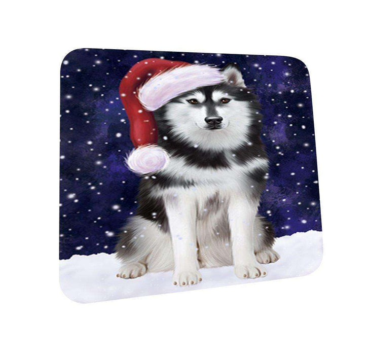 Let It Snow Happy Holidays Siberian Husky Dog Christmas Coasters CST217 (Set of 4)