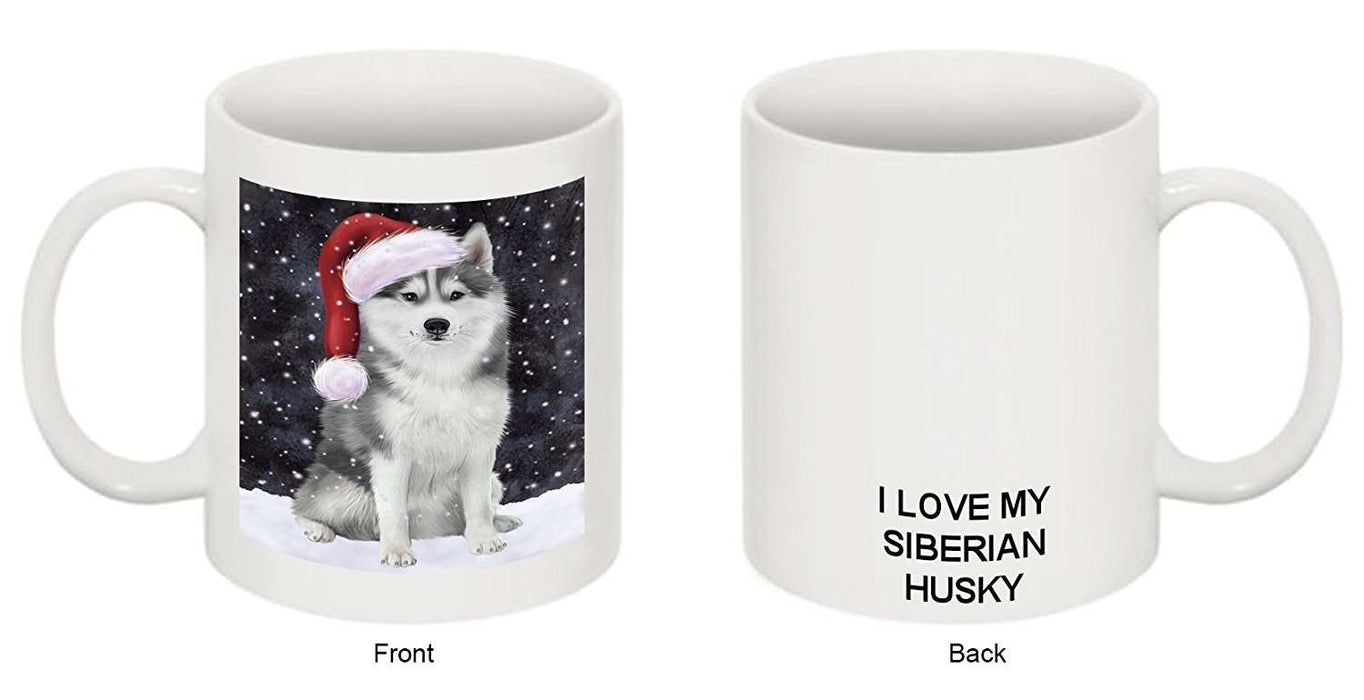 Let It Snow Happy Holidays Siberian Husky Dog Christmas Mug CMG0333