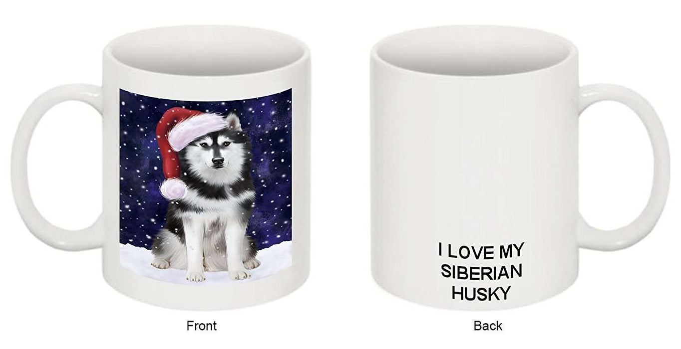 Let It Snow Happy Holidays Siberian Husky Dog Christmas Mug CMG0334