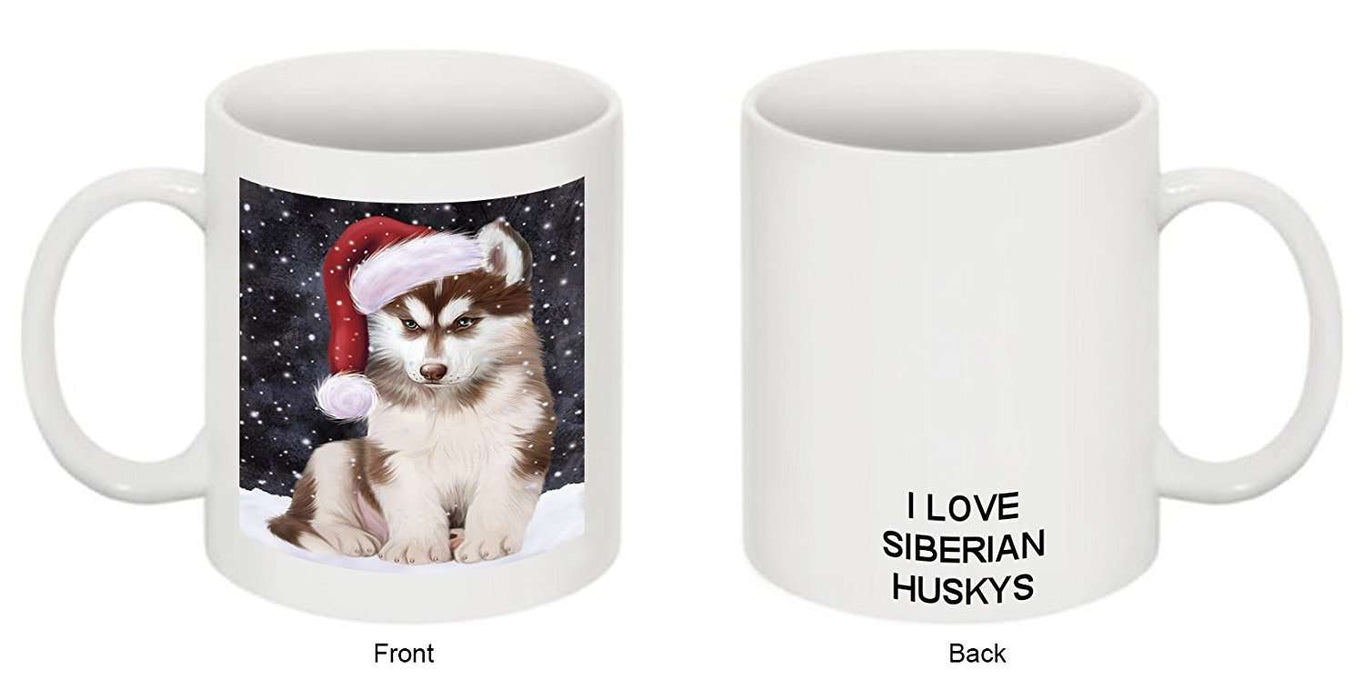 Let It Snow Happy Holidays Siberian Husky Dog Christmas Mug CMG0769