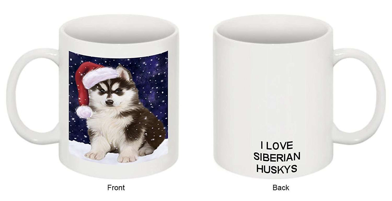 Let It Snow Happy Holidays Siberian Husky Dog Christmas Mug CMG0770