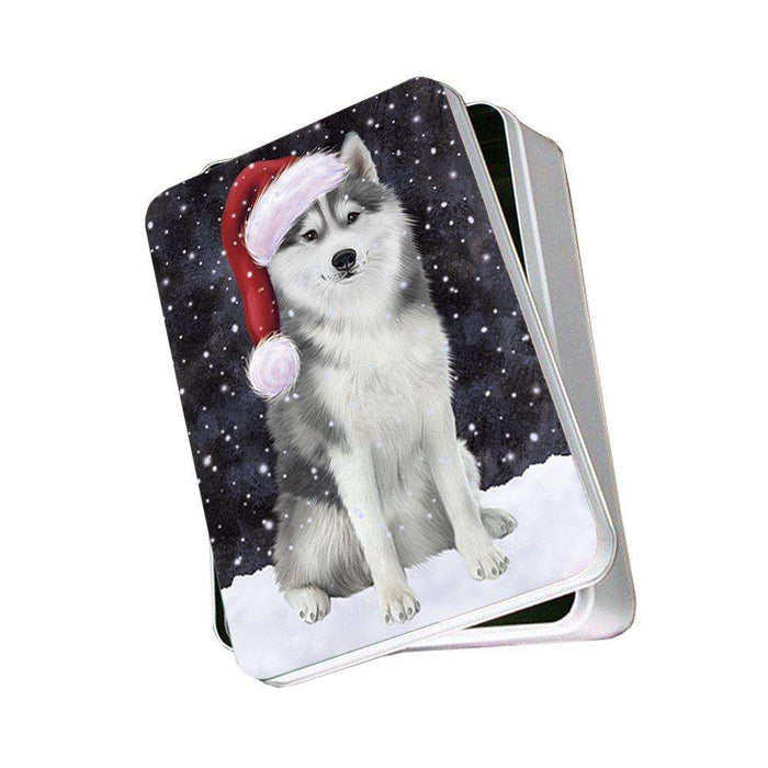 Let It Snow Happy Holidays Siberian Husky Dog Christmas Photo Storage Tin PTIN0310