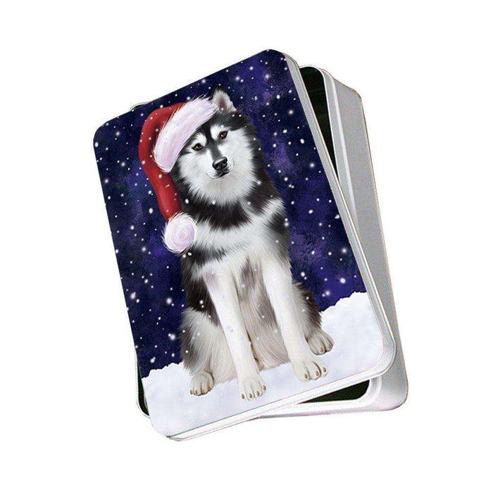 Let It Snow Happy Holidays Siberian Husky Dog Christmas Photo Storage Tin PTIN0311