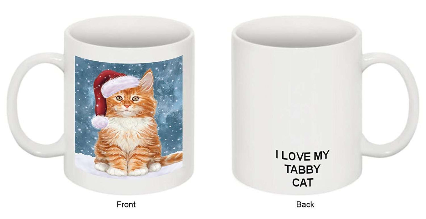 Let It Snow Happy Holidays Tabby Cat Christmas Mug CMG0472