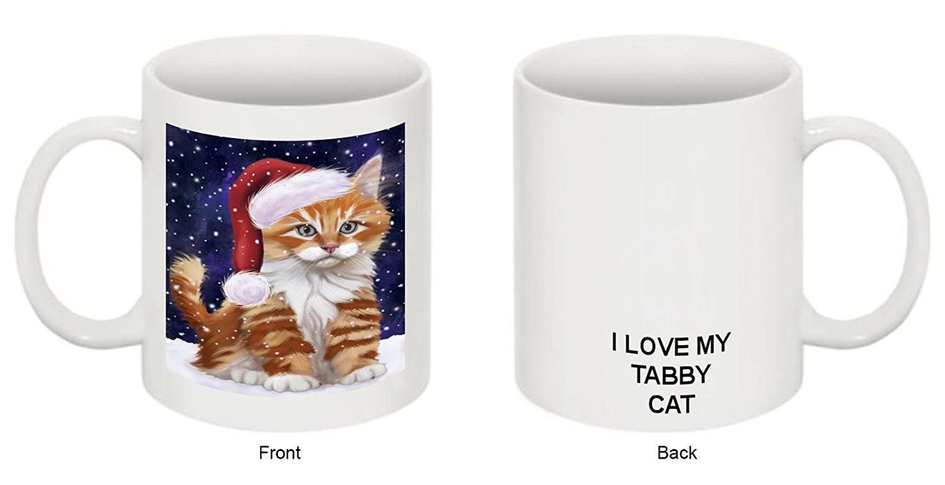 Let It Snow Happy Holidays Tabby Cat Christmas Mug CMG0473