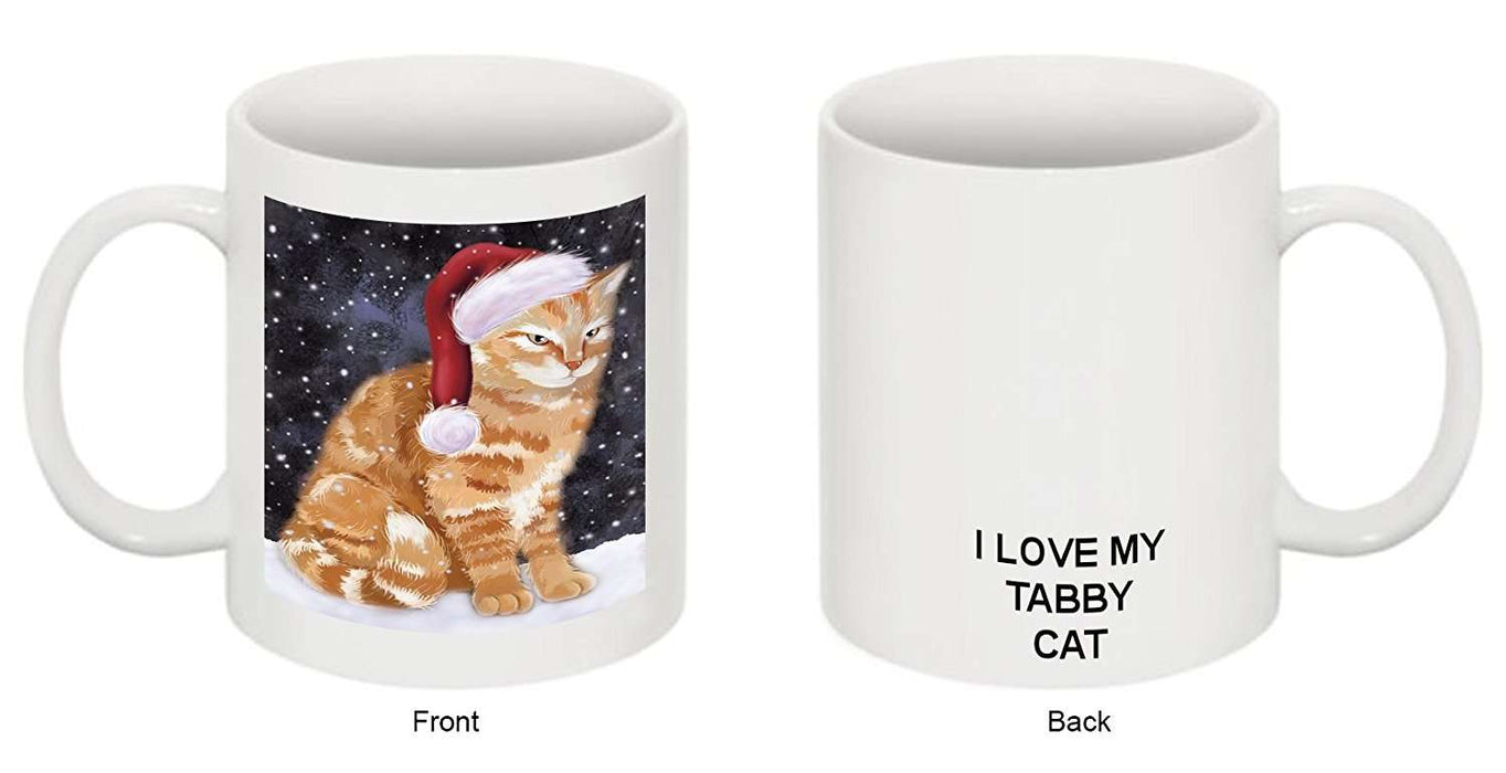 Let It Snow Happy Holidays Tabby Cat Christmas Mug CMG0474