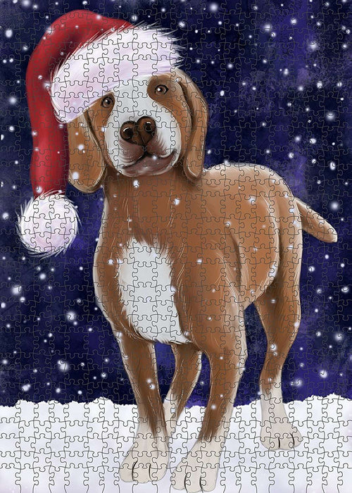 Let It Snow Happy Holidays Tarsus Catalburun Dog Christmas Puzzle with Photo Tin PUZL789