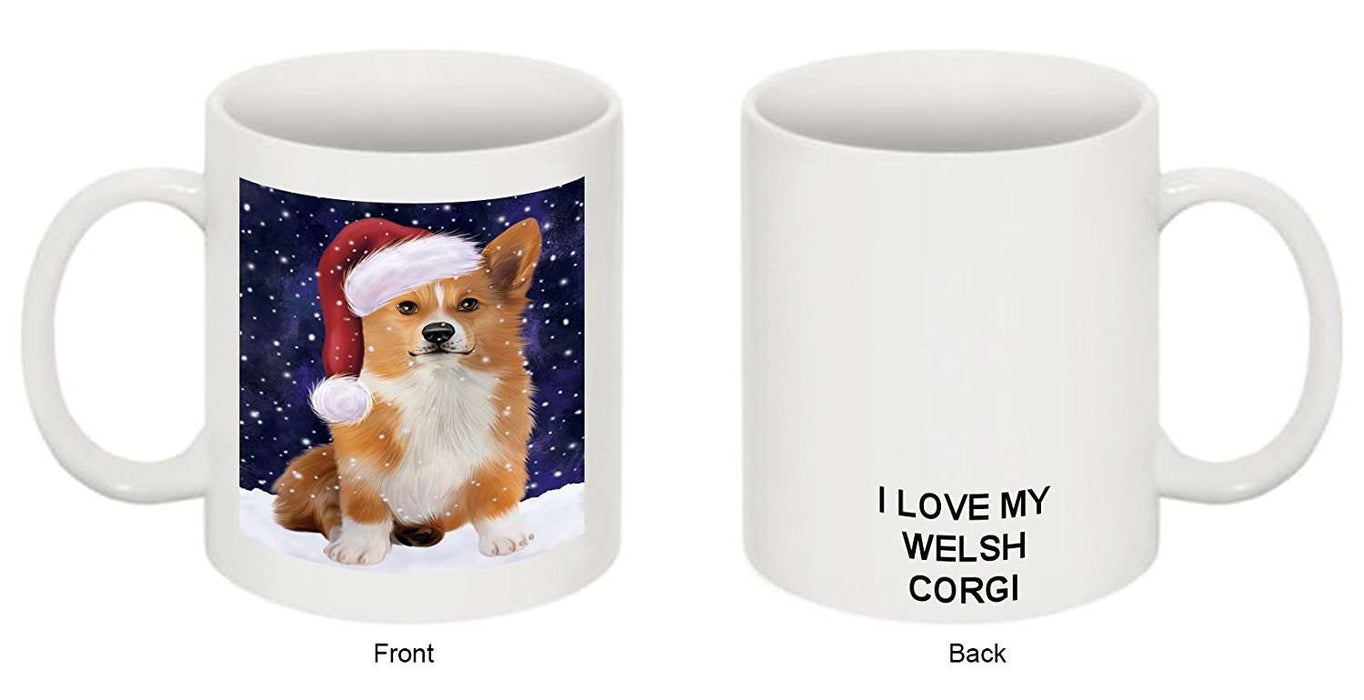 Let It Snow Happy Holidays Welsh Corgi Dog Christmas Mug CMG0335