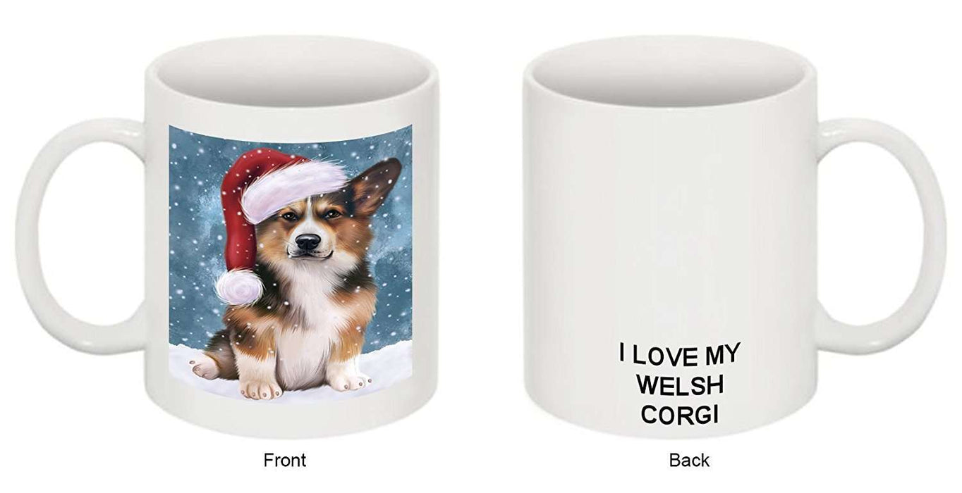 Let It Snow Happy Holidays Welsh Corgi Dog Christmas Mug CMG0336