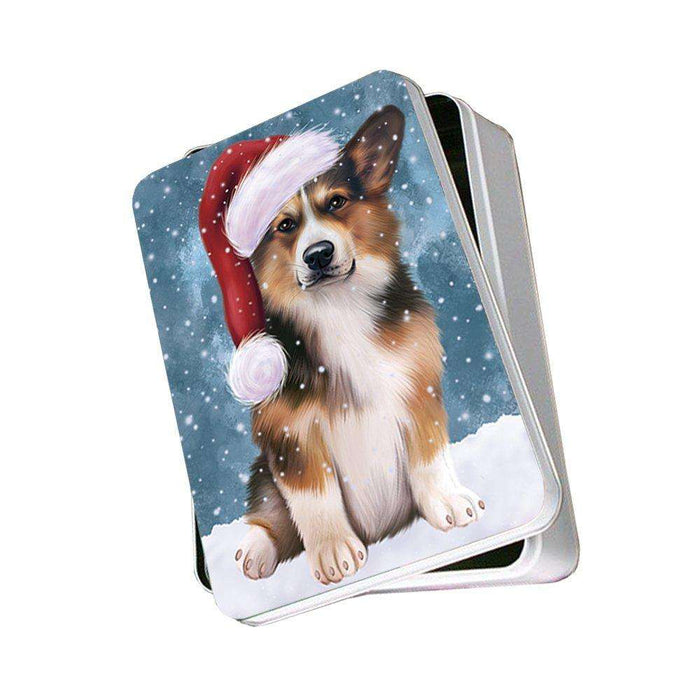 Let It Snow Happy Holidays Welsh Corgi Dog Christmas Photo Storage Tin PTIN0313