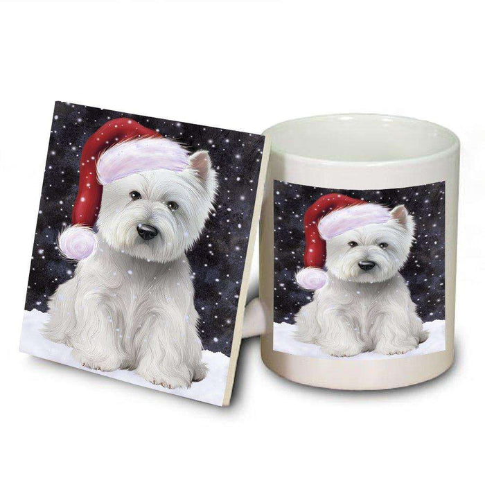 Let It Snow Happy Holidays West Highland White Terrier Dog Christmas Mug and Coaster Set MUC0314