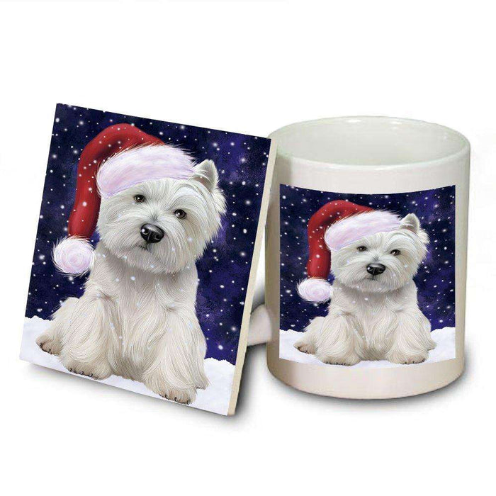 Let It Snow Happy Holidays West Highland White Terrier Dog Christmas Mug and Coaster Set MUC0315